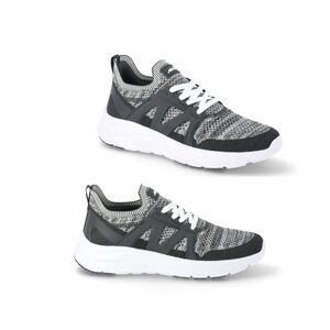 Avia Quick Flash Gray and White Knit Athletic Shoes